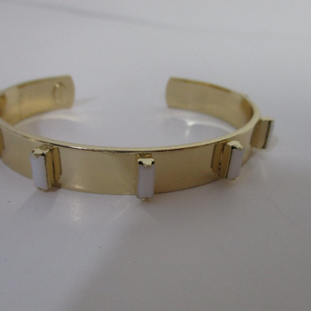 Joomi Lim Metallic White Stone Bar Cuff Bracelet NWOT 125